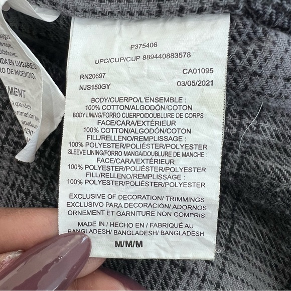 Dickies Jacket Canvas Work Chore Flannel Lined Snap Button Grey Cotton Men’s M - Picture 11 of 11